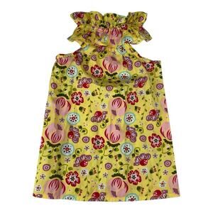 Jelly The Pug girls size 6 Yellow Floral ruffle neck Dress